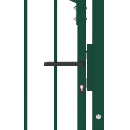 Fence Gate with Spikes Green 100 x 175 cm Powder-coated steel