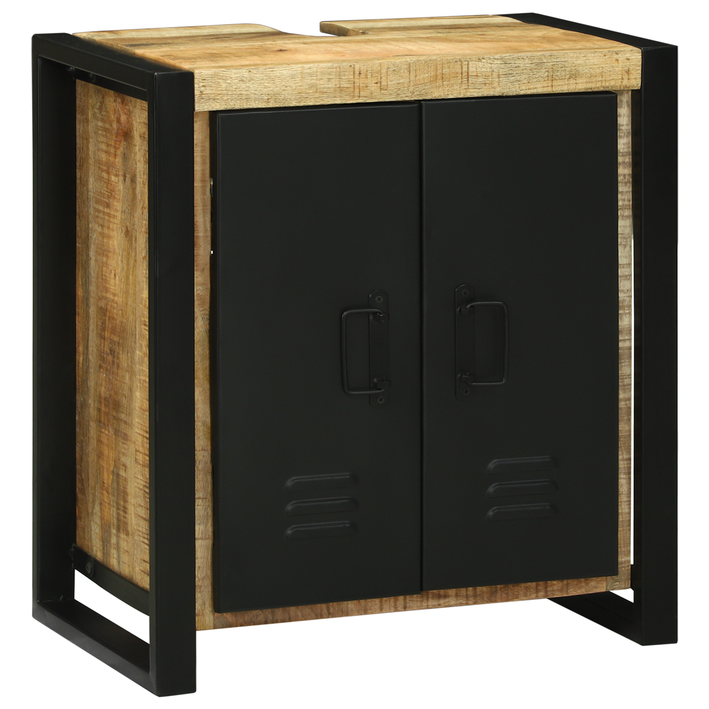Bathroom Furniture Set with Shelf 3 pcs Brown Solid Mango Wood