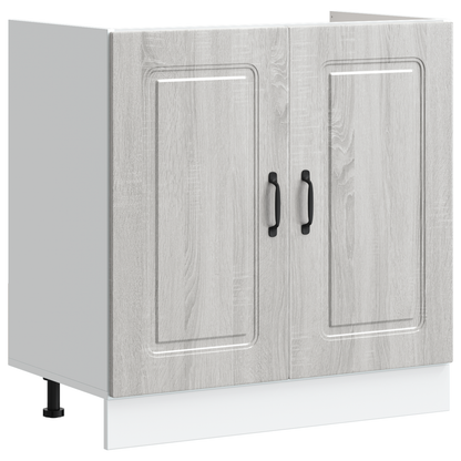 Kitchen Cabinet with Door Kalmar 2 pcs Grey 80 x 46 x 81.5 cm