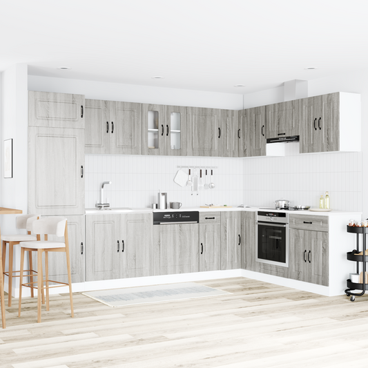 Kitchen Cabinet with Door Kalmar 2 pcs Grey 80 x 46 x 81.5 cm
