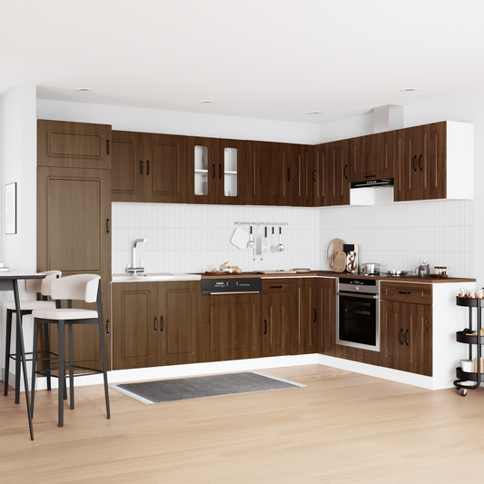 Kitchen Cabinet with Door Kalmar 2 pcs Brown 80 x 46 x 81.5 cm