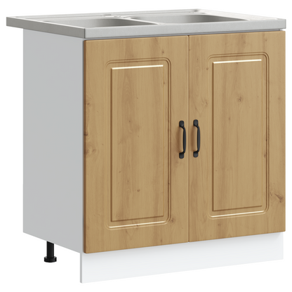 Kitchen Cabinet with Door Kalmar 2 pcs Brown 80 x 46 x 81.5 cm