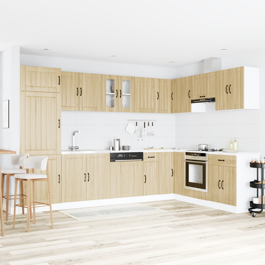 Kitchen Cabinet with Door Lucca 2 pcs Brown 80 x 46 x 81.5 cm