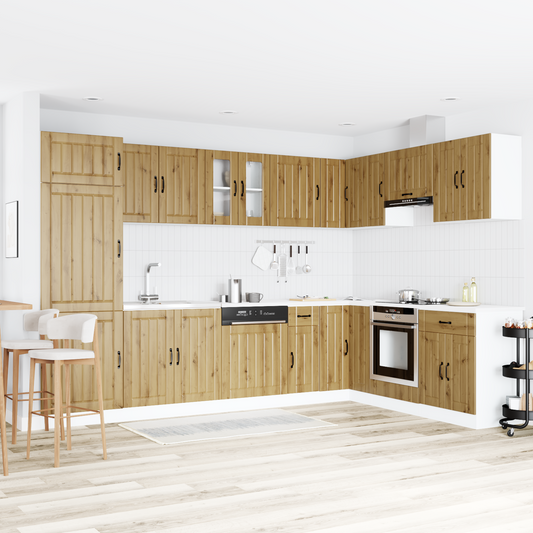 Kitchen Cabinet with Door Lucca 2 pcs Brown 80 x 46 x 81.5 cm