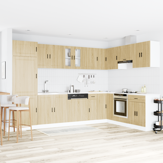 Sink Base Cabinet with Door Porto 2 pcs Brown 80 x 46 x 84.5 cm
