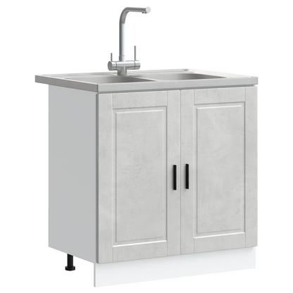Sink Base Cabinet with Door Porto 2 pcs Grey 80 x 46 x 84.5 cm