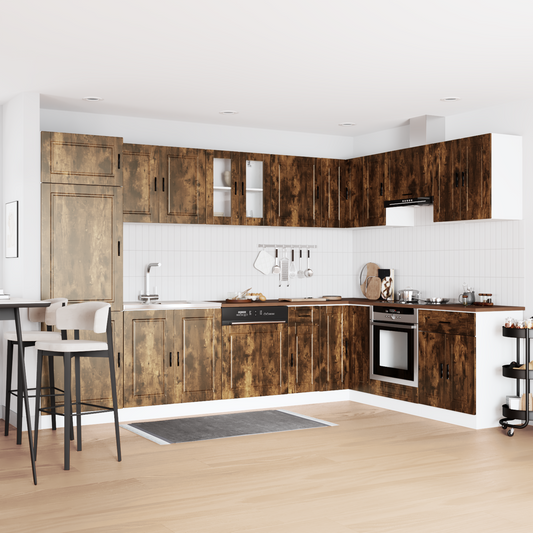 Sink Base Cabinet with Door Porto 2 pcs Brown 80 x 46 x 84.5 cm