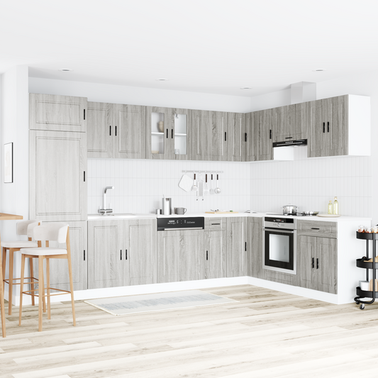 Sink Base Cabinet with Door Porto 2 pcs Grey 80 x 46 x 84.5 cm