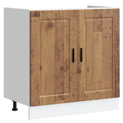 Sink Base Cabinet with Door Porto 2 pcs Brown 80 x 46 x 84.5 cm