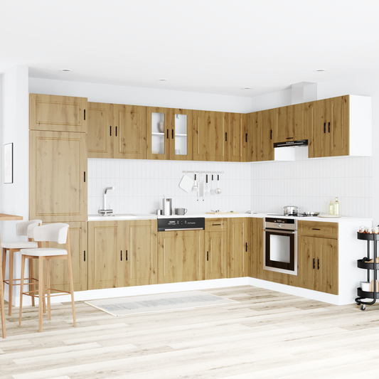 Sink Base Cabinet with Door Porto 2 pcs Brown 80 x 46 x 84.5 cm