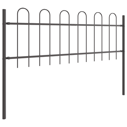 Garden Fence Grey 3.4 x 0.6 m Powder-coated steel