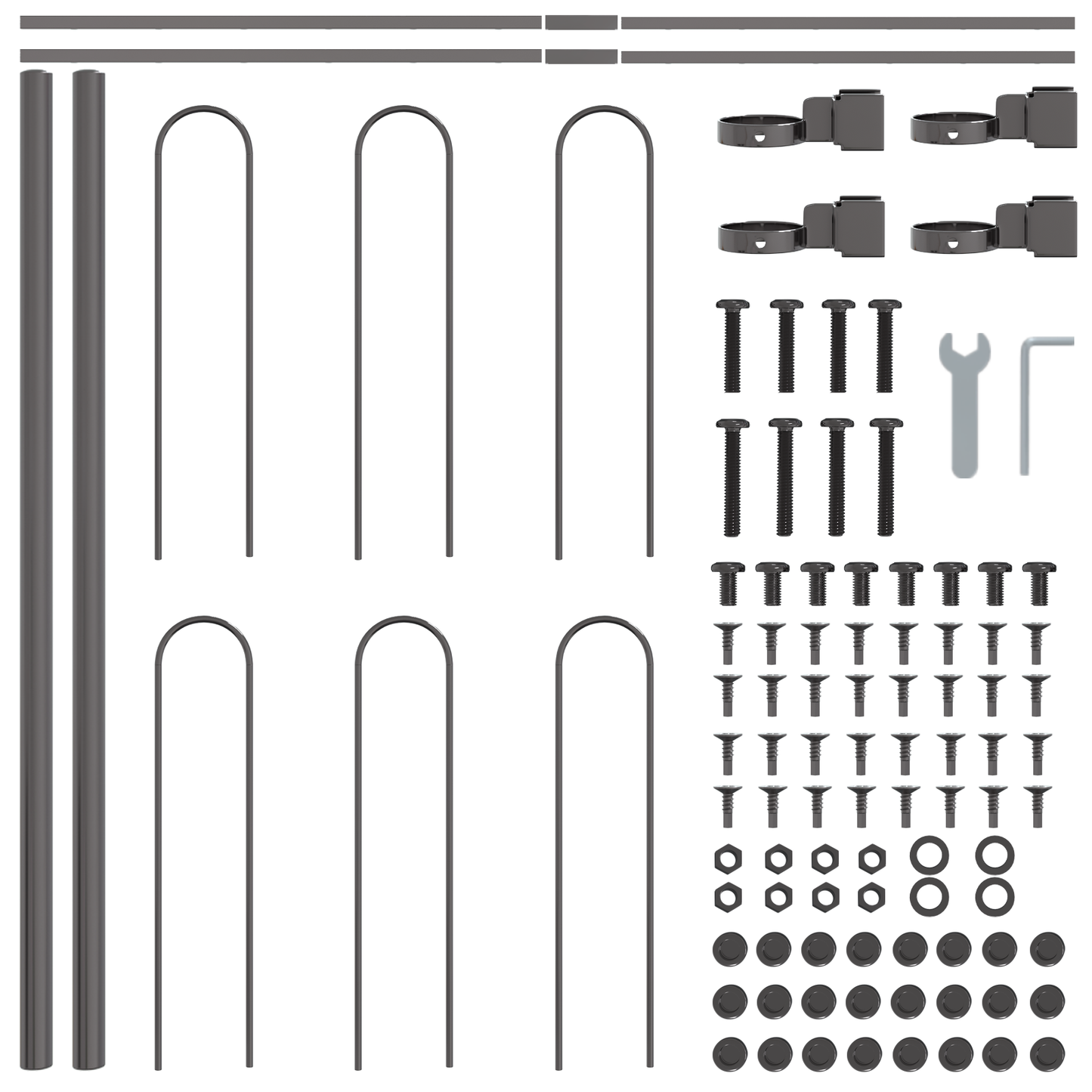 Garden Fence Grey 3.4 x 0.6 m Powder-coated steel