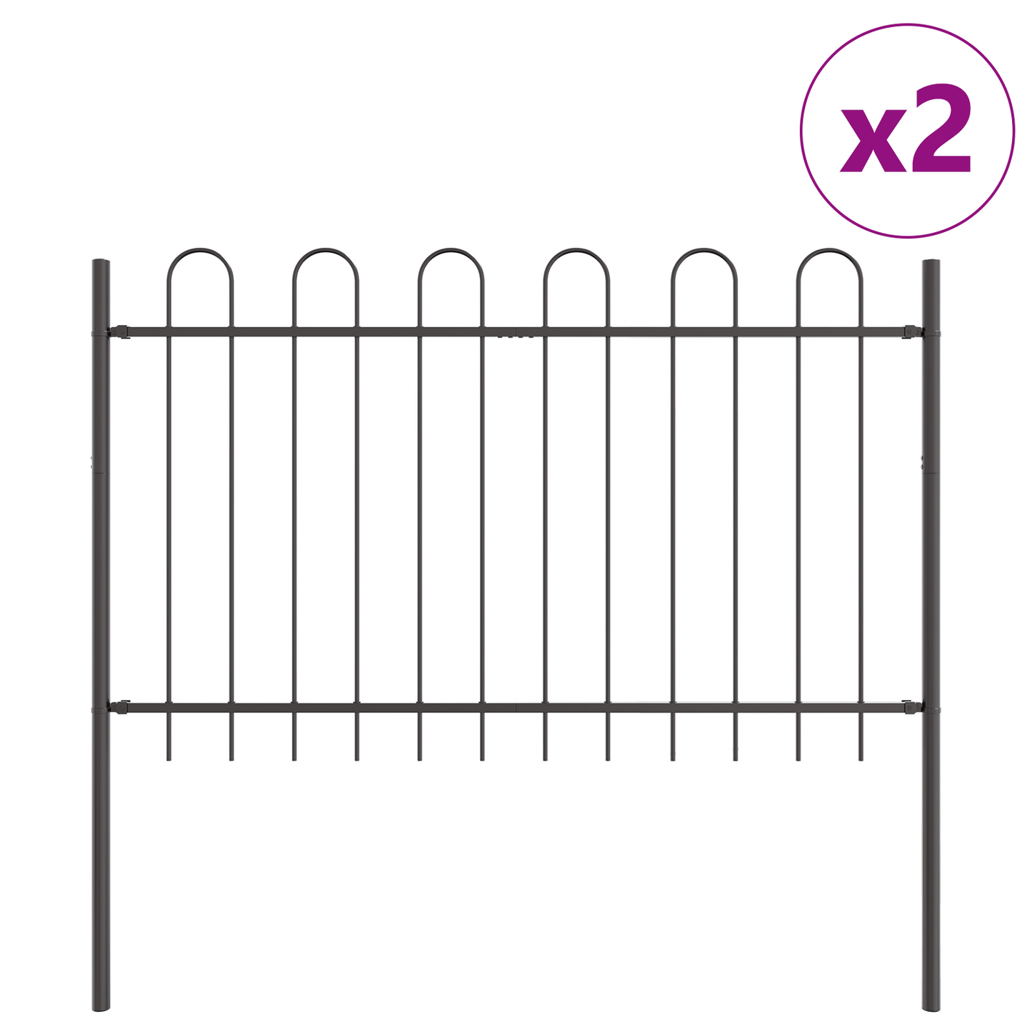 Garden Fence Grey 3.4 x 1 m Powder-coated steel