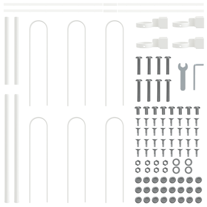Garden Fence White 3.4 x 1.2 m Powder-coated steel