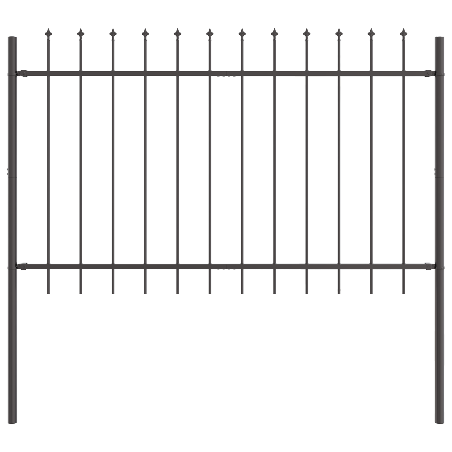 Garden Fence Grey 6.8 x 1.2 m Powder-coated steel