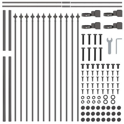 Garden Fence Grey 6.8 x 1.2 m Powder-coated steel
