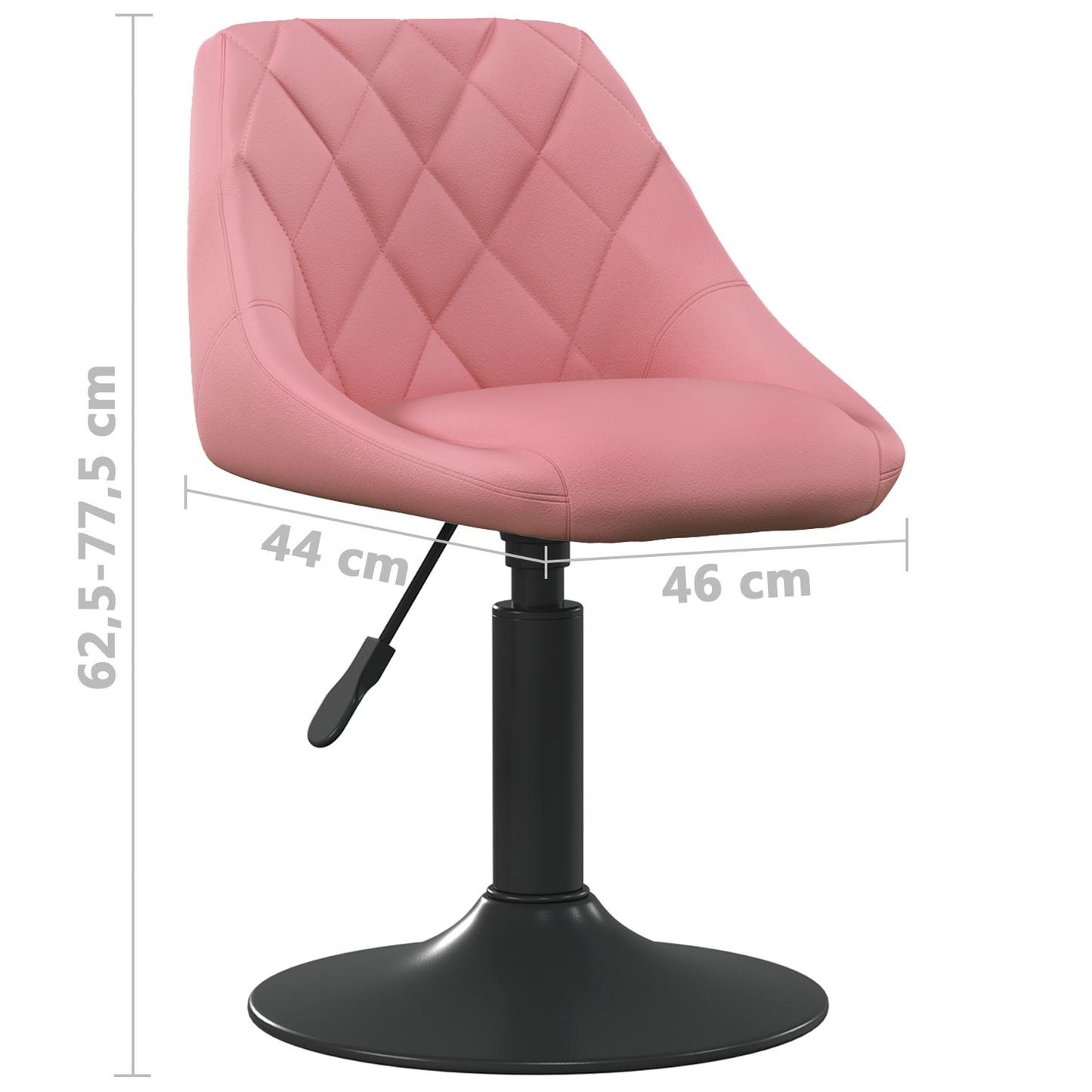 Bar Stool Geometric Pink 46 x 44 x (62.5-77.5) cm Faux leather