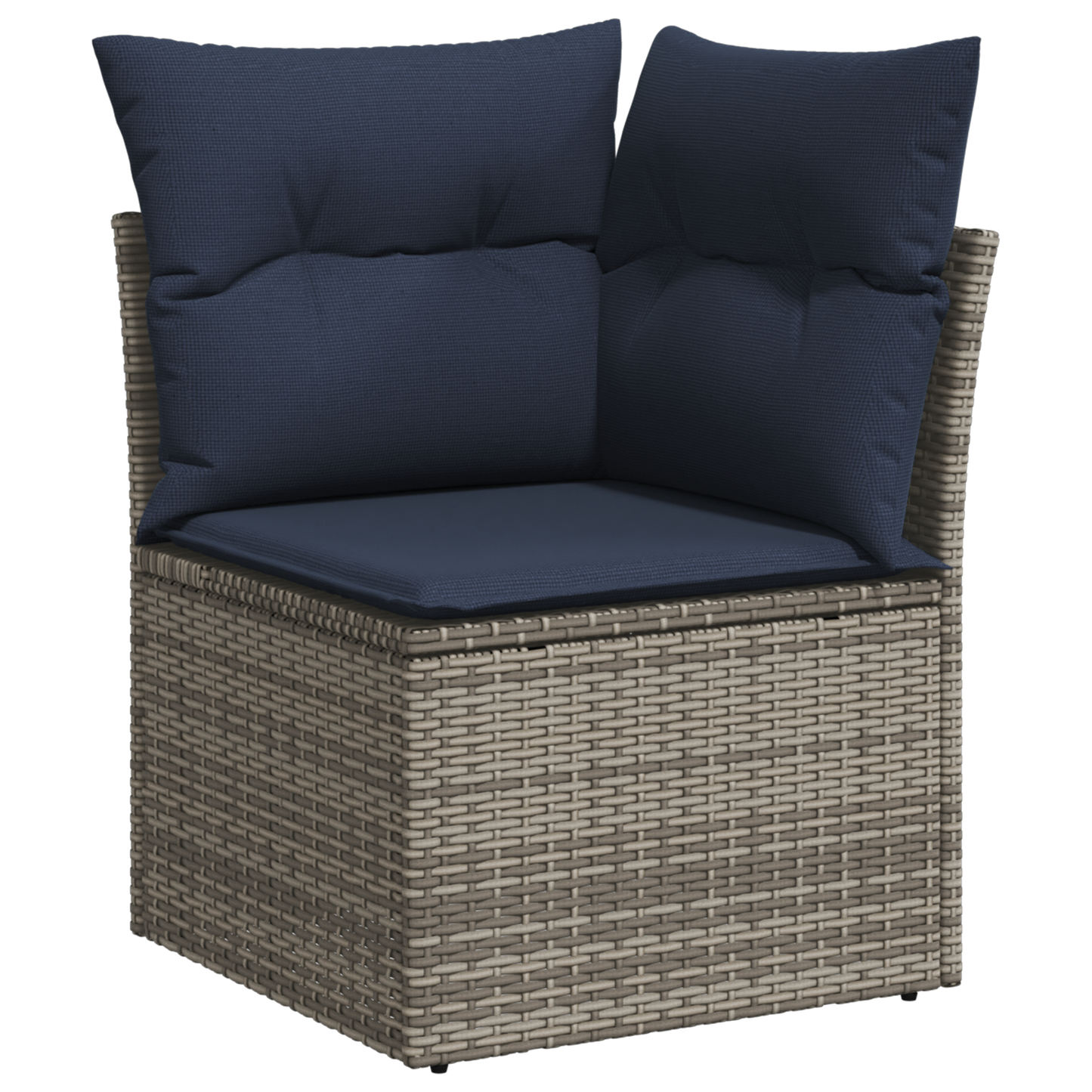 Garden Sofa 4 pcs Grey and navy 62 x 62 x 69 cm Poly rattan