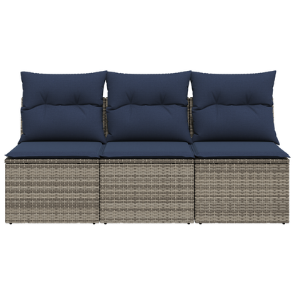 Garden Sofa 7 pcs Grey and beige 165 x 62 x 69 cm Poly rattan