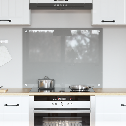 Kitchen Backsplash Light grey 80 x 60 x 0.6 cm Tempered Glass