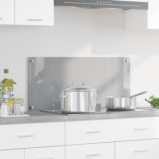 Kitchen Backsplash Light grey 90 x 40 x 0.6 cm Tempered Glass