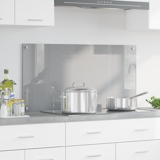 Kitchen Backsplash Light grey 100 x 50 x 0.6 cm Tempered Glass