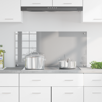 Kitchen Backsplash Light grey 100 x 50 x 0.6 cm Tempered Glass
