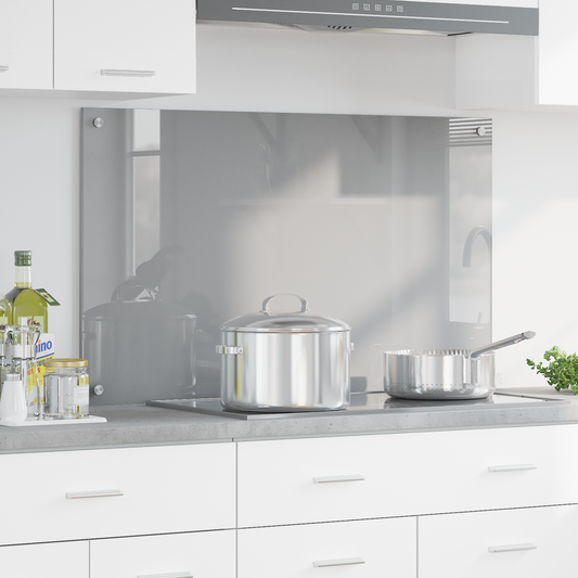 Kitchen Backsplash Light grey 100 x 60 x 0.6 cm Tempered Glass