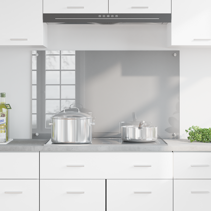 Kitchen Backsplash Light grey 100 x 60 x 0.6 cm Tempered Glass