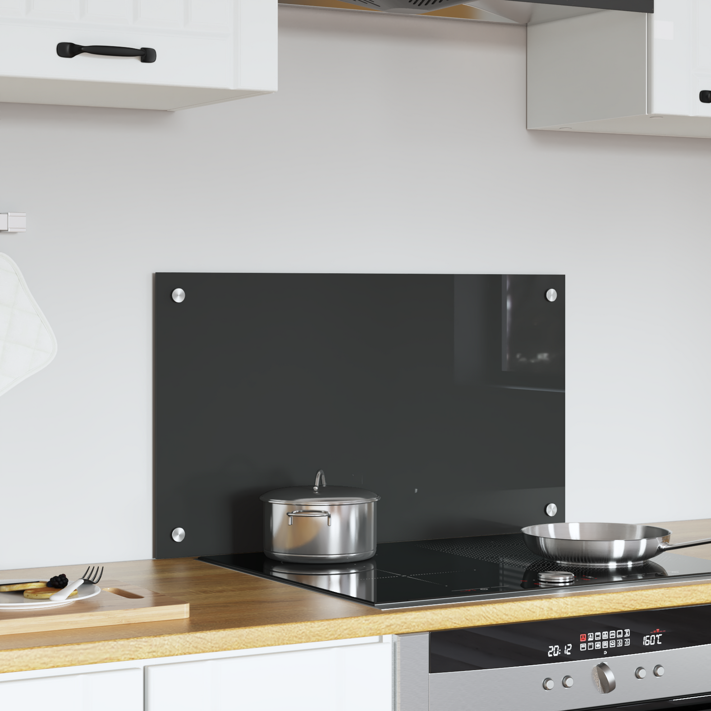 Kitchen Backsplash Dark grey 70 x 40 x 0.6 cm Tempered Glass