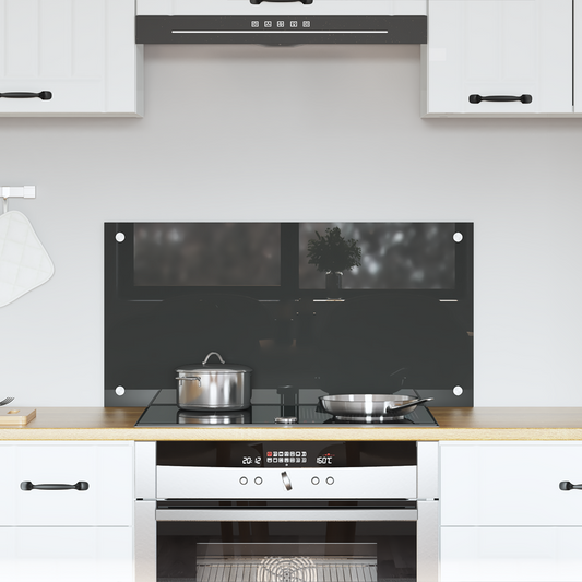 Kitchen Backsplash Dark grey 80 x 40 x 0.6 cm Tempered Glass