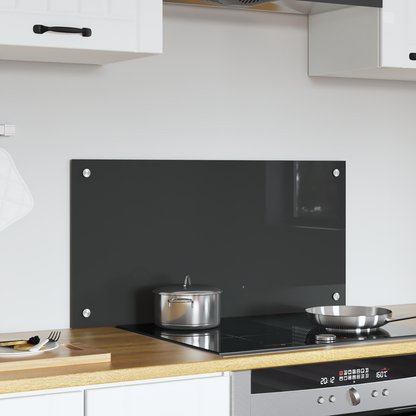 Kitchen Backsplash Dark grey 80 x 40 x 0.6 cm Tempered Glass
