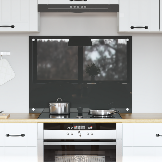 Kitchen Backsplash Dark grey 80 x 60 x 0.6 cm Tempered Glass