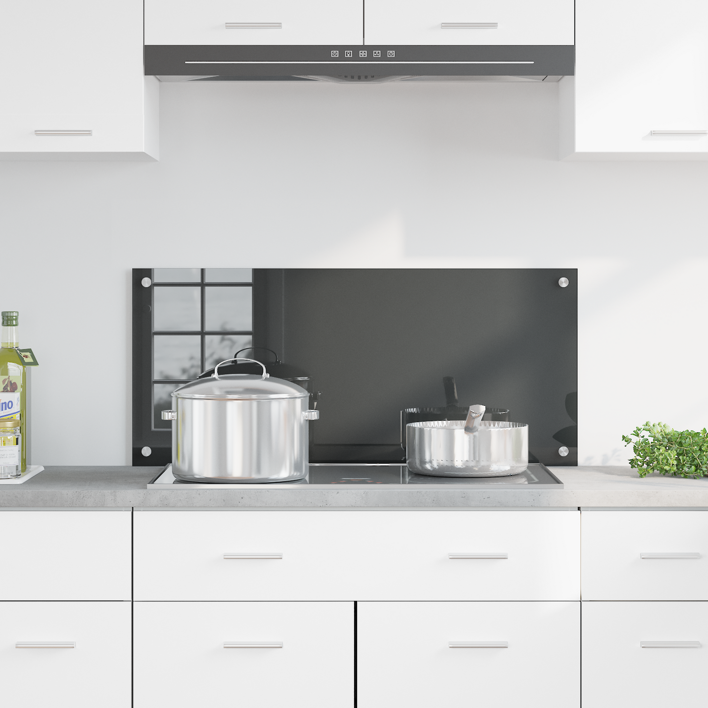 Kitchen Backsplash Dark grey 90 x 40 x 0.6 cm Tempered Glass