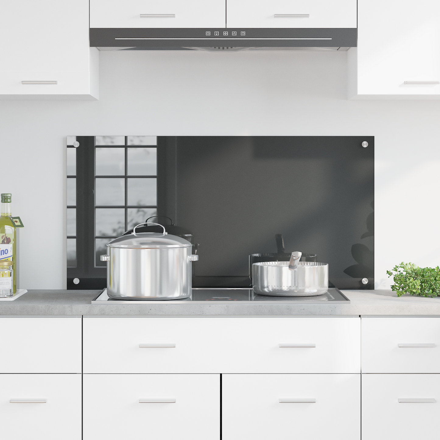 Kitchen Backsplash Dark grey 100 x 50 x 0.6 cm Tempered Glass
