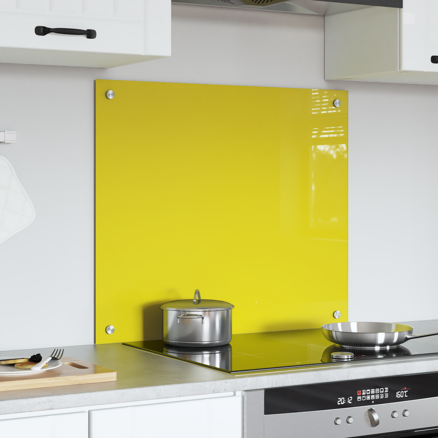 Kitchen Backsplash Yellow 70 x 60 x 0.6 cm Tempered Glass