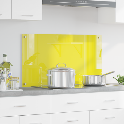 Kitchen Backsplash Yellow 90 x 50 x 0.6 cm Tempered Glass
