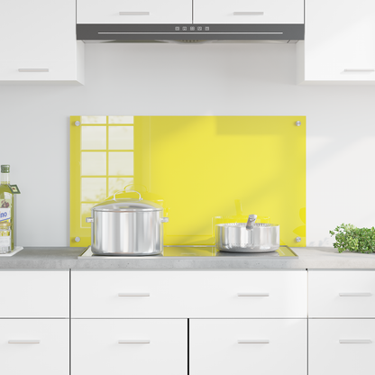 Kitchen Backsplash Yellow 90 x 50 x 0.6 cm Tempered Glass