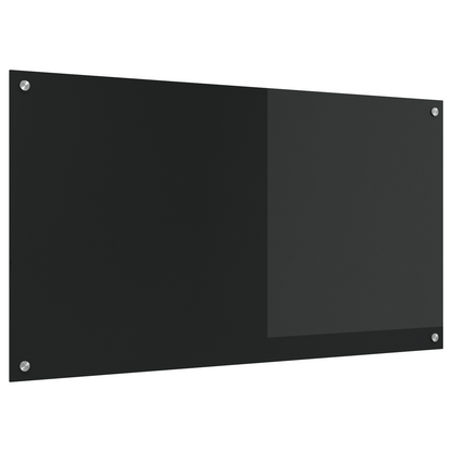 Kitchen Backsplash Black 110 x 60 x 0.6 cm Tempered Glass