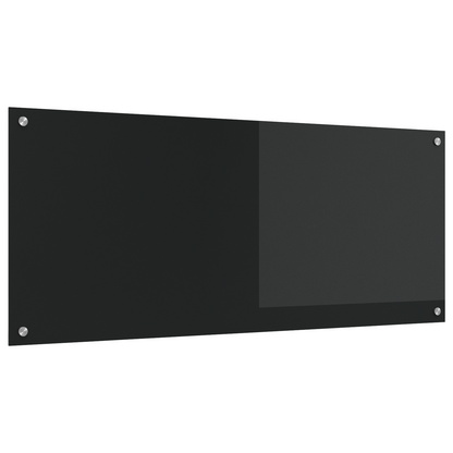 Kitchen Backsplash Black 120 x 50 x 0.6 cm Tempered Glass