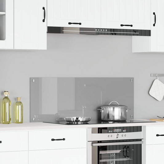 Kitchen Backsplash Light grey 110 x 40 x 0.6 cm Tempered Glass