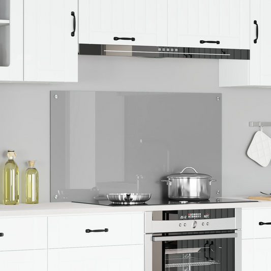 Kitchen Backsplash Light grey 110 x 60 x 0.6 cm Tempered Glass