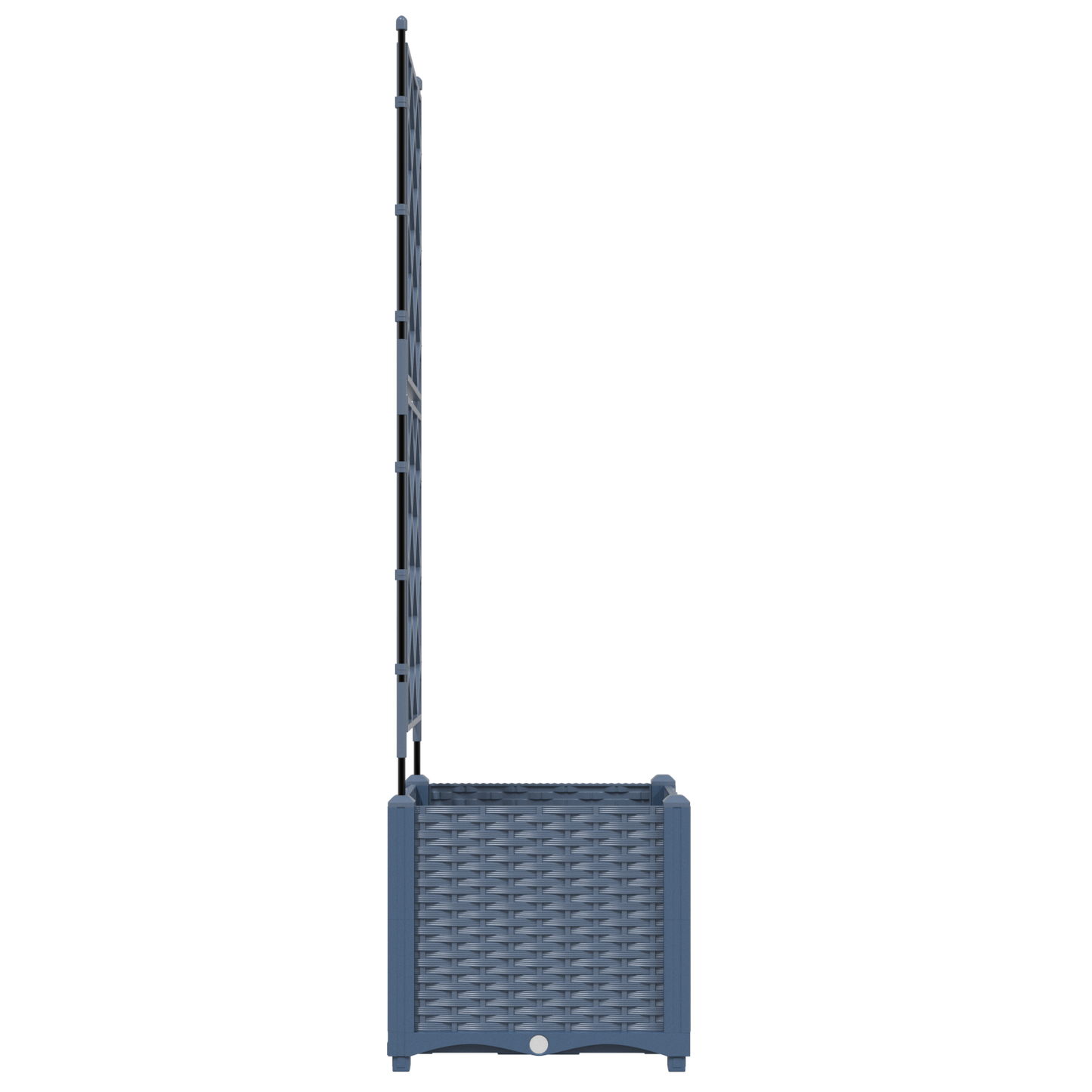 Garden Planter with Trellis Grey 40 x 40 x 143 cm PP