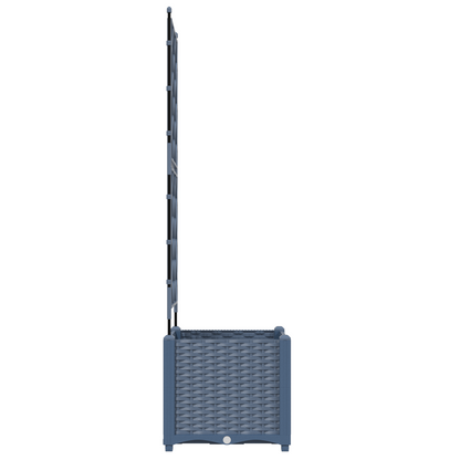 Garden Planter with Trellis Grey 40 x 40 x 143 cm PP