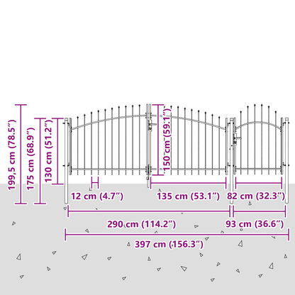 Garden Gate Black 150 x 400 cm