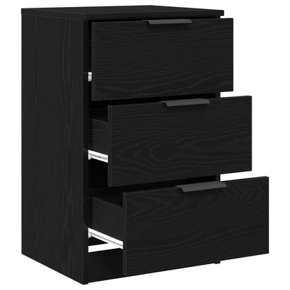 Bedside Cabinet Black oak 40 x 65 x 65 cm Engineered wood