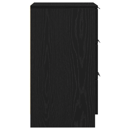 Bedside Cabinet Black oak 40 x 65 x 65 cm Engineered wood
