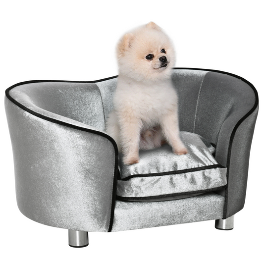 Modern Dog Sofa Couch Puppy Bed Kitten Lounge with Storage Pocket Removable Cushion