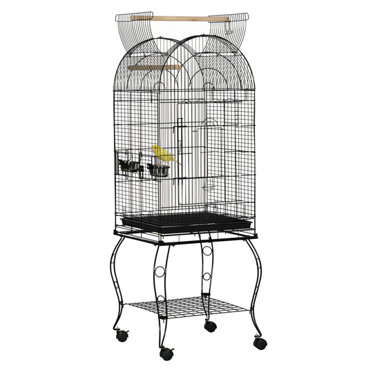 Large Bird Cage, Pet Aviary Parrot Macaw Cockatiel Finch Feeding Stand with Perch