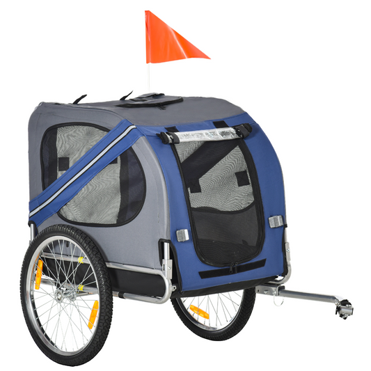 Pet Bicycle Trailer Dog Cat Bike Carrier Water Resistant with Hitch Coupler Blue